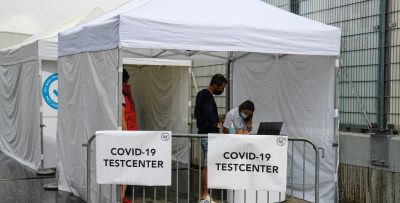 Testcenter vor dem Spiel